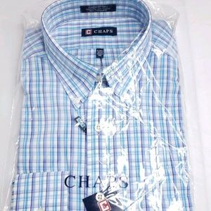 Chaps Purple Blue Plaid Shirt